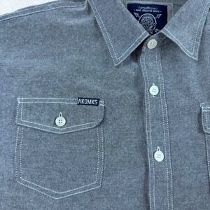 AKDMKS Men's 2XL Short Sleeve Button Down Casual Shirt‎ Grey